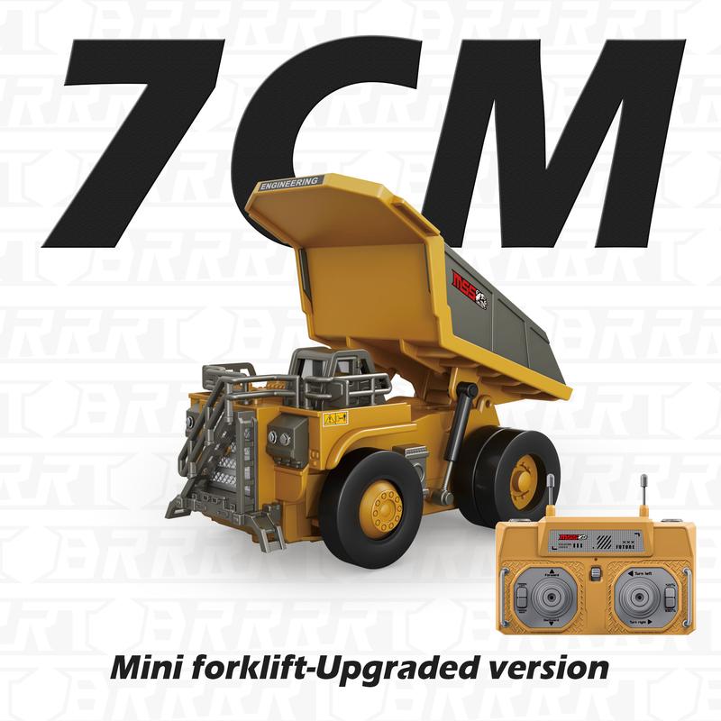 1:64 Premium Alloy Mini RC Construction Vehicle – Remote Control Dump Truck, Forklift or Excavator