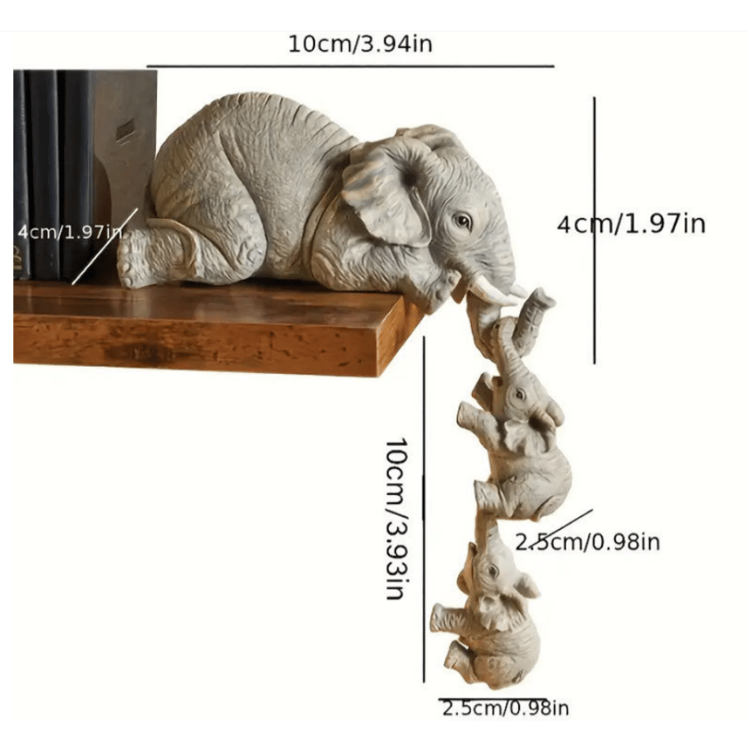 ๐๐3 Pcs/set Cute Elephant Hug Baby Resin Figurine Set Miniature Handicraft Decor