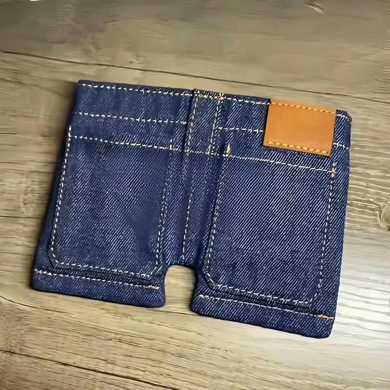 šHot Saleā”Mini Jeans Shaped Wallet - Denim Bifold Wallet for Men & Women
