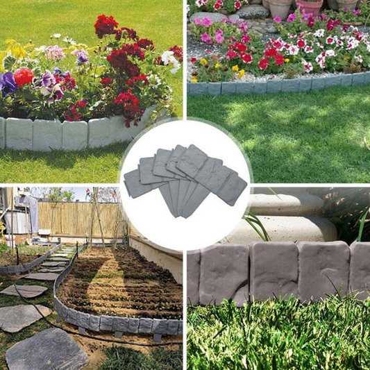10 pcs Imitation Stone Garden Fence - DIY Garden Edging Border