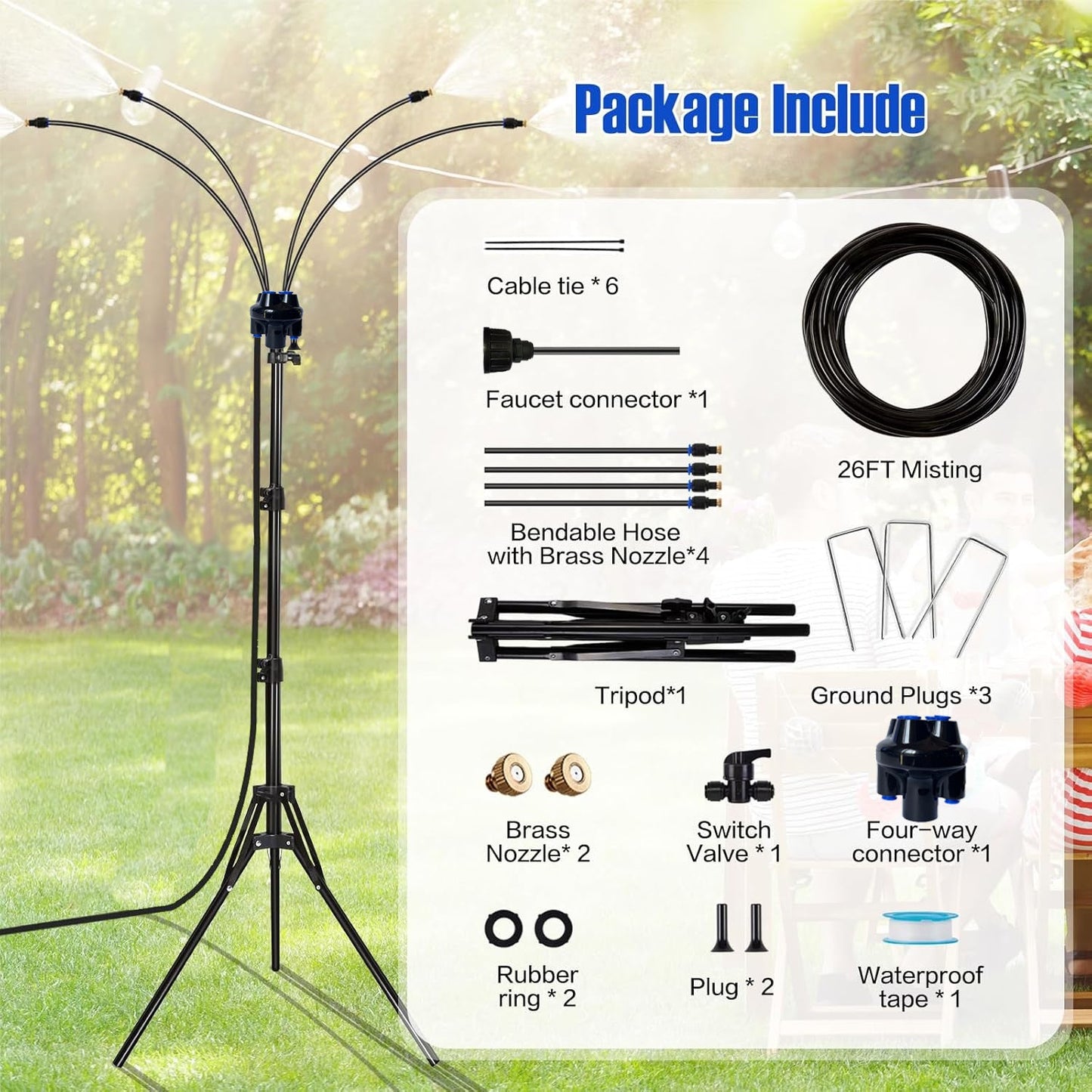 🌬️DryCooling™ Resort-Grade Patio Mister | 20°F Instant Temperature Drop🔥|🔧Tool-Free Setup