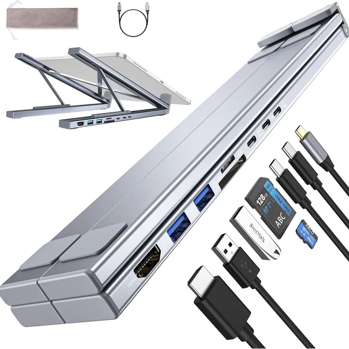 🏆Flash Sale⚡ 50K+ SOLD! Almost Gone-💥💻USB C Laptop Stand with Docking Station