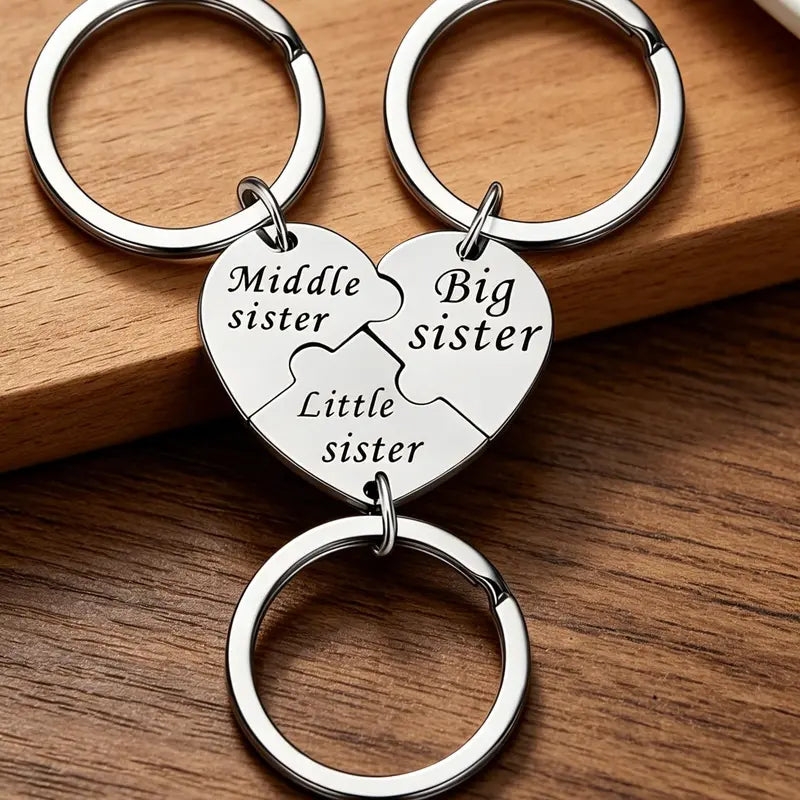 👭🎁3PCS Sister Keychain Sister Gifts