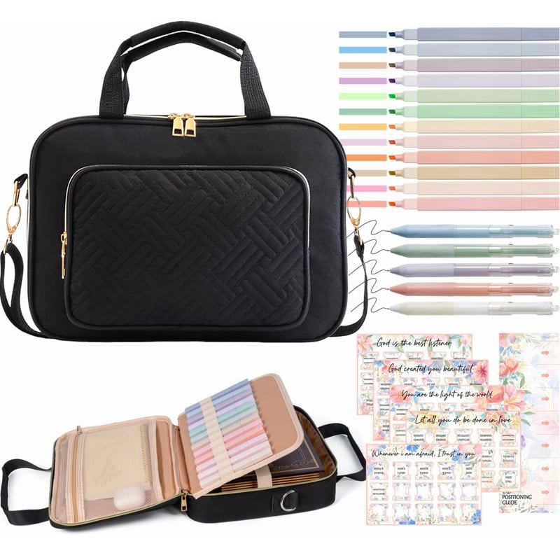✍️📖Bible Cover for Women, Large Bible Bag w/ Shoulder Strap