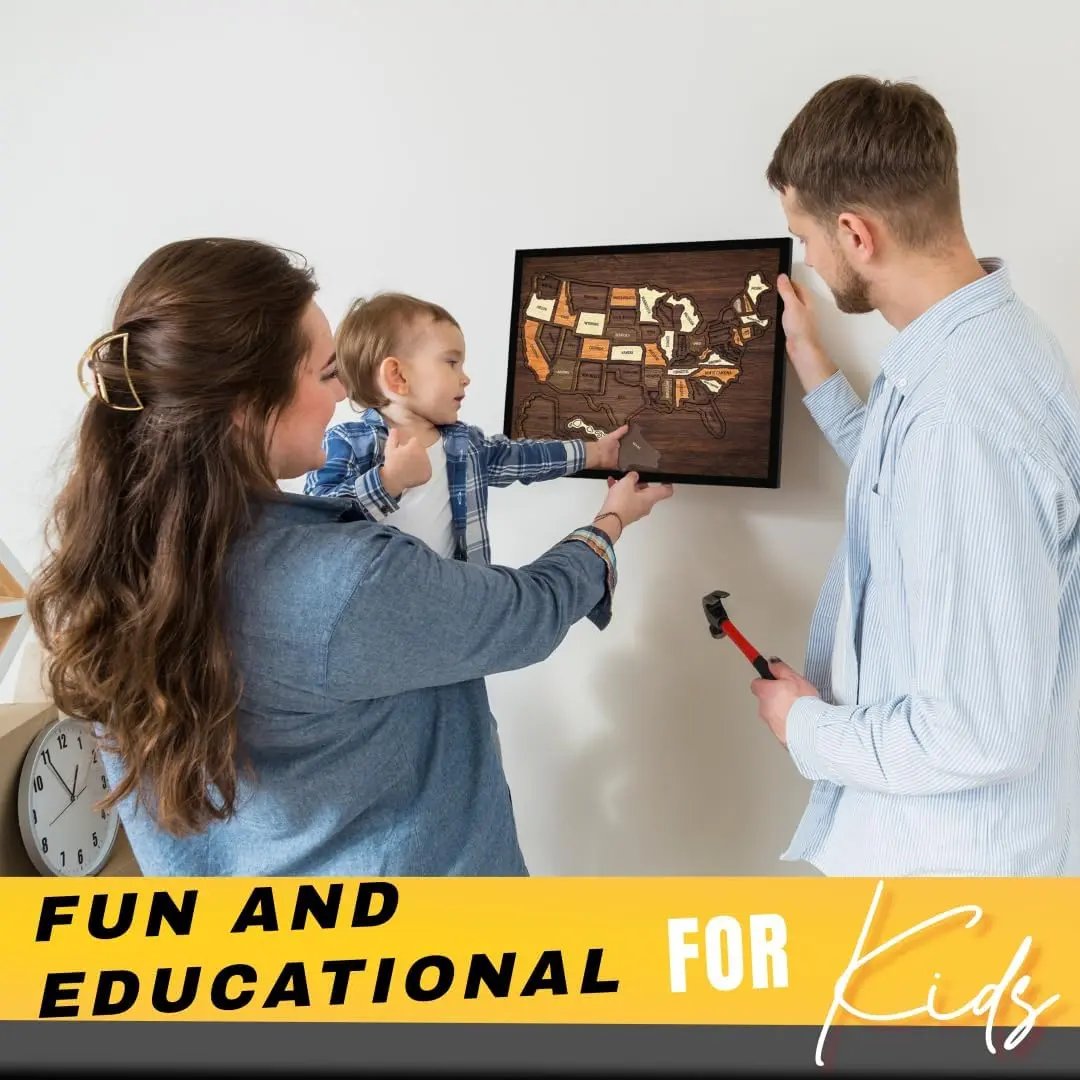 🔥Last Day 49% OFF - 🇺🇸 Wooden USA Travel Map Puzzle🧩A Stylish Way to Track Your Journey & Memories