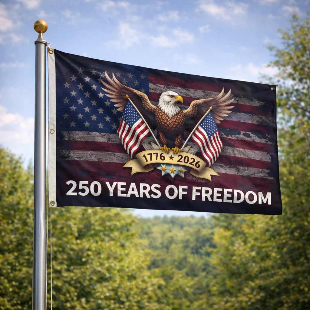 🔥Flash Sale-50% Off🔥250th Anniversary American Flag, Patriotic Eagle Freedom 1776 2026 Grommet Flag