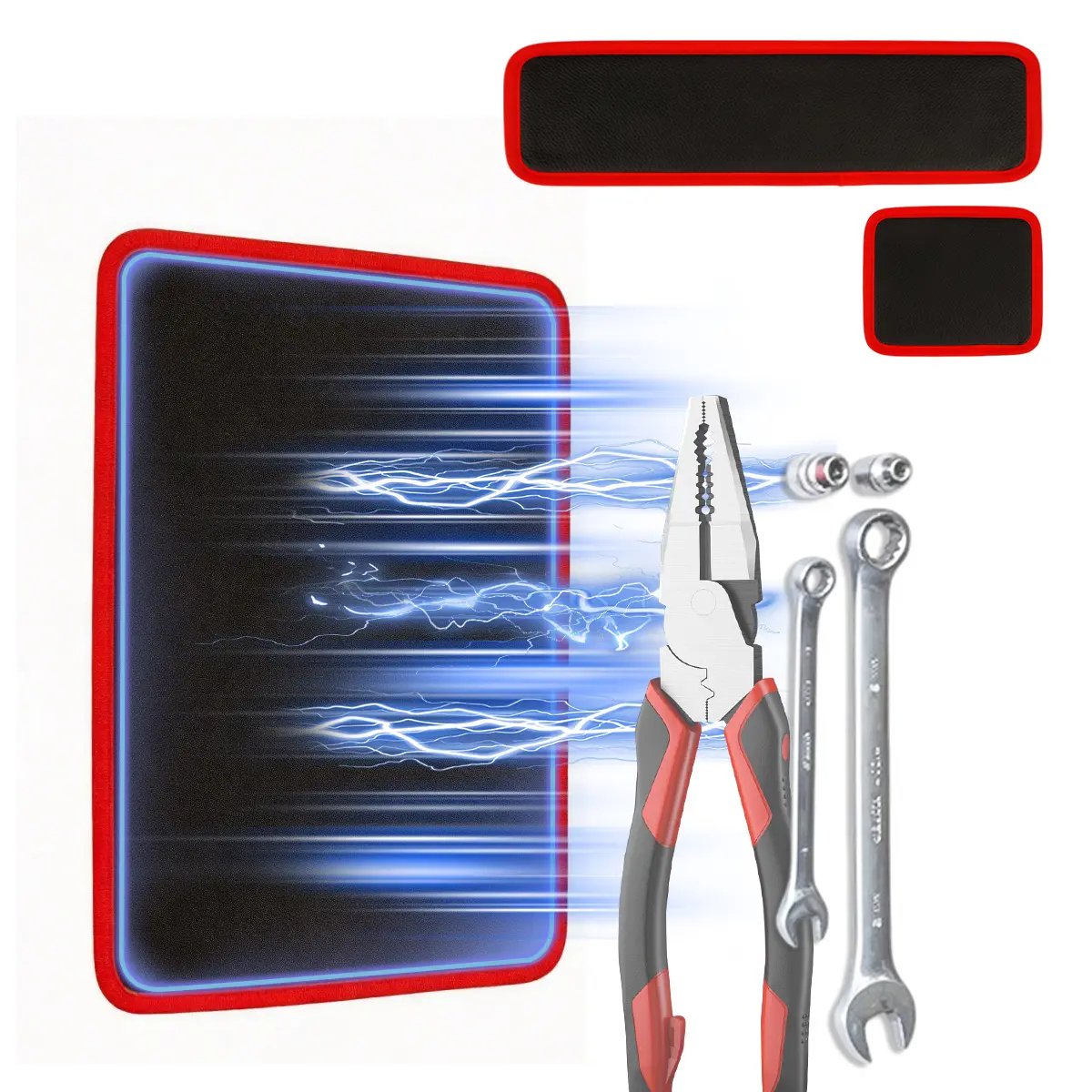 🛠️Flexible Magnetic Tool Mat & Tray Holder - Magnetic Tool Tray, Flexible Magnetic Mat, PVC & Non-Slip for Garage Workshop, Auto Repair Tools