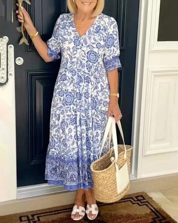 🔥V-neck floral dress