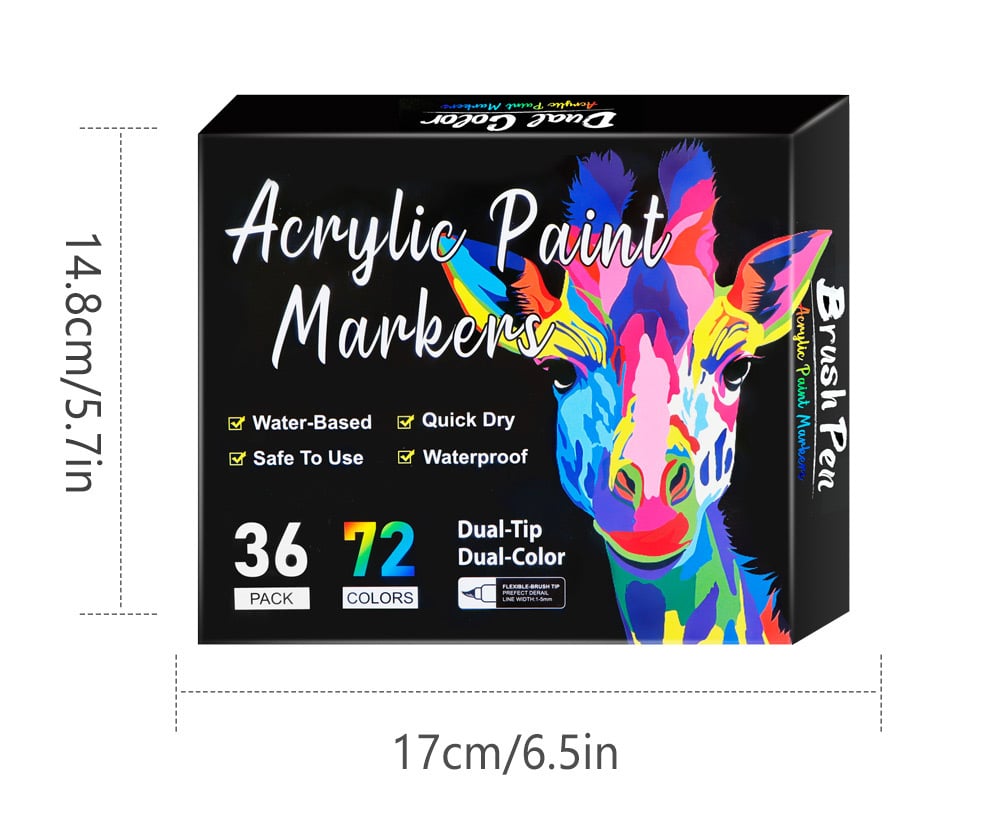 🔥Dual Tip Acrylic Paint Pen Marker - 24/48/72/120Colors
