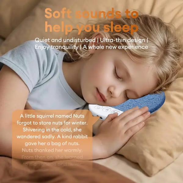 🏆LAST DAY SALE 49% OFF - S1 Ultra-Thin Bluetooth Pillow Speaker – Bluetooth 6.0 Bone Conduction, Sleep-Friendly & Side Sleeper Comfort