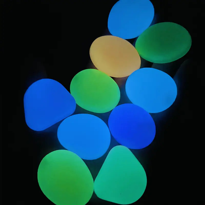 🌙✨Glow-in-the-Dark Small Pebbles（100pcs） – 8+ Hour Night Luminous Stones for Planters, Aquariums & Garden Decor