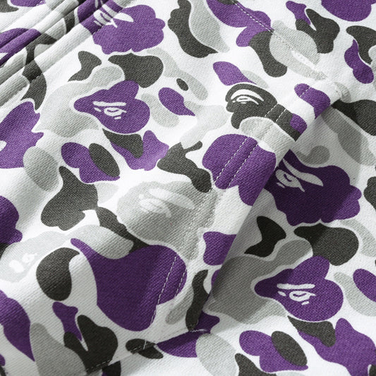BAPE Purple Camo Shark Zipper Double Hoodies