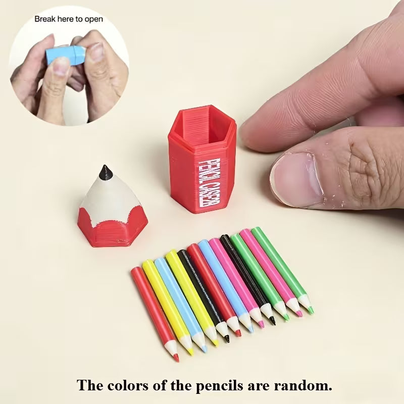 13-Piece Mini Colored Pencil Set for Dollhouses and DIY Miniature Scenes