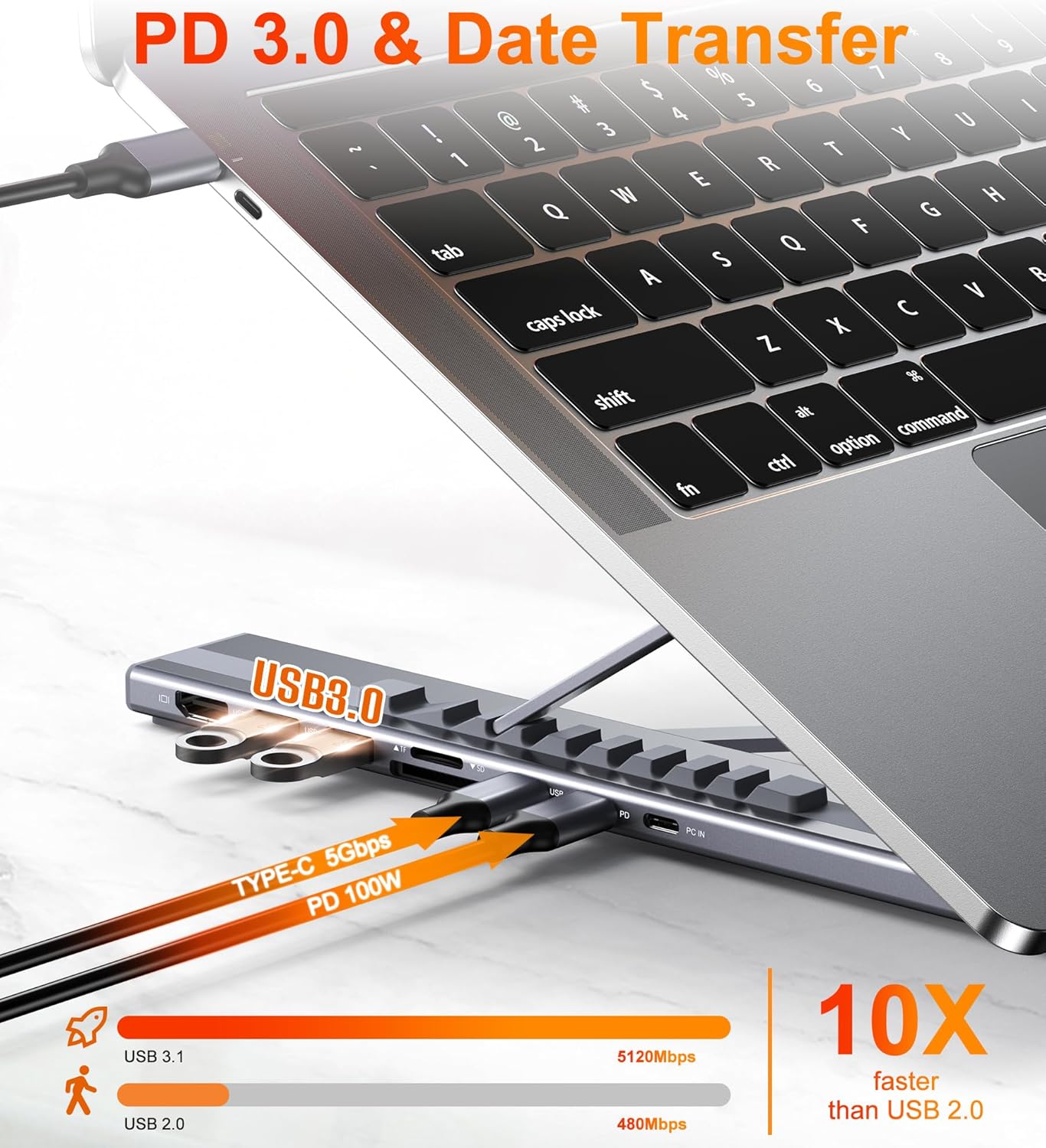 🏆Flash Sale⚡ 50K+ SOLD! Almost Gone-💥💻USB C Laptop Stand with Docking Station