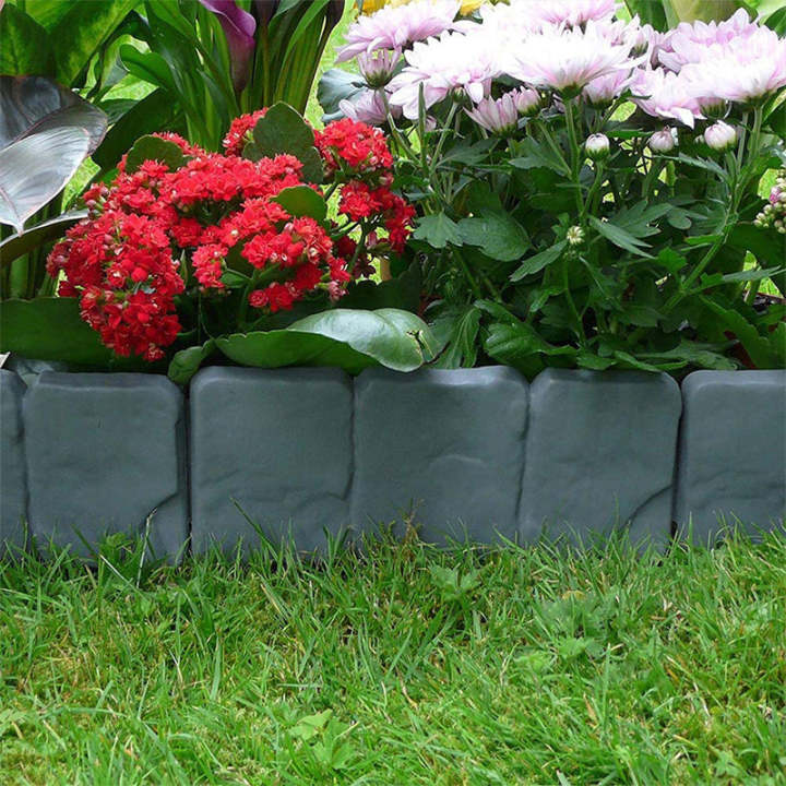 10 pcs Imitation Stone Garden Fence - DIY Garden Edging Border
