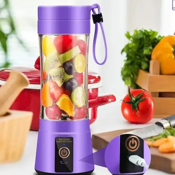 🥤⚡Mini Portable Blender Cup,Electric USB,400ml, Six Blades, leak-proof design