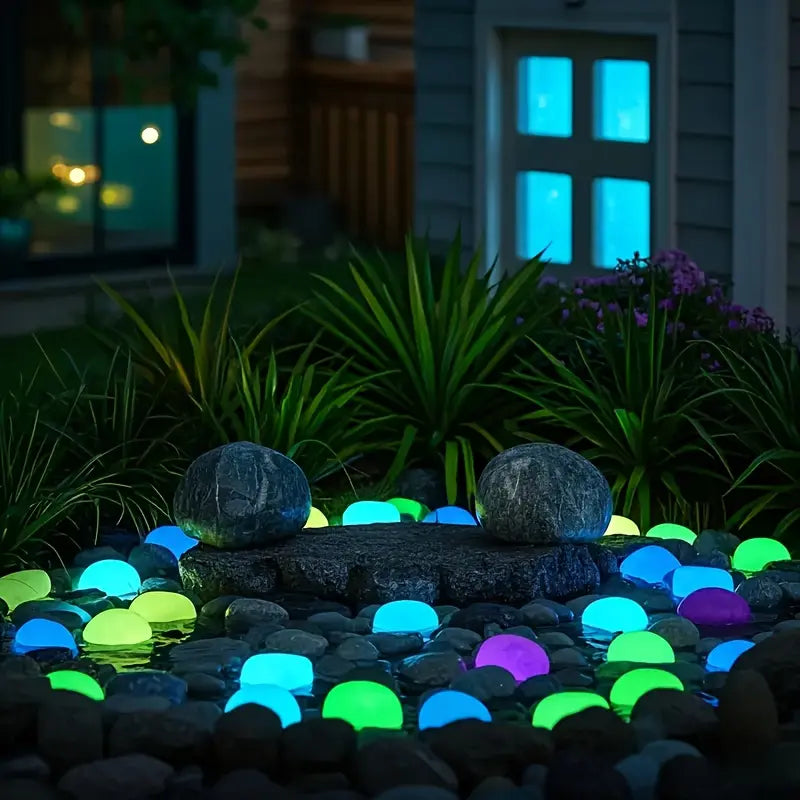 🌙✨Glow-in-the-Dark Small Pebbles（100pcs） – 8+ Hour Night Luminous Stones for Planters, Aquariums & Garden Decor