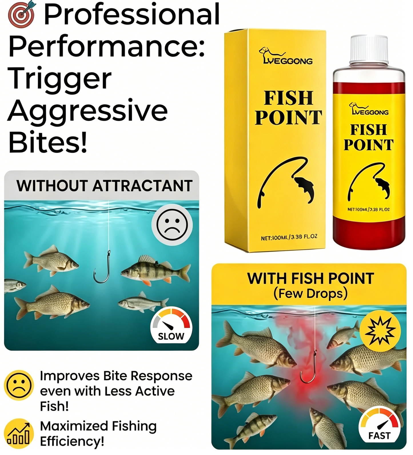 🎣 Concentrated Fish Attractant Liquid – 🐟Fast-Acting Red Worm Formula
