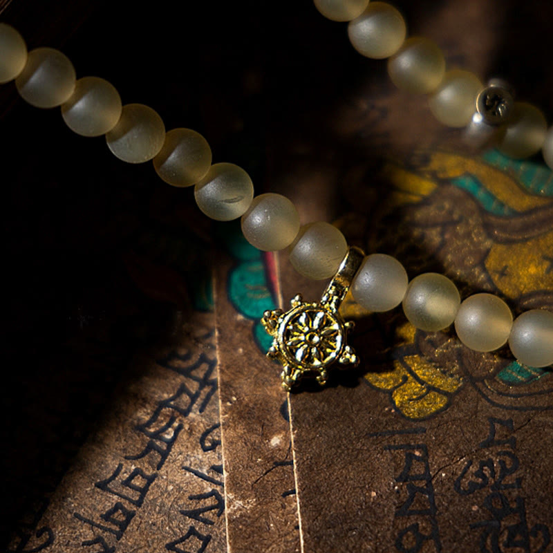 Tibet 108 Mala Beads Chinese Zodiac Natal Buddha Natural Sheep Horn Wealth Bracelet