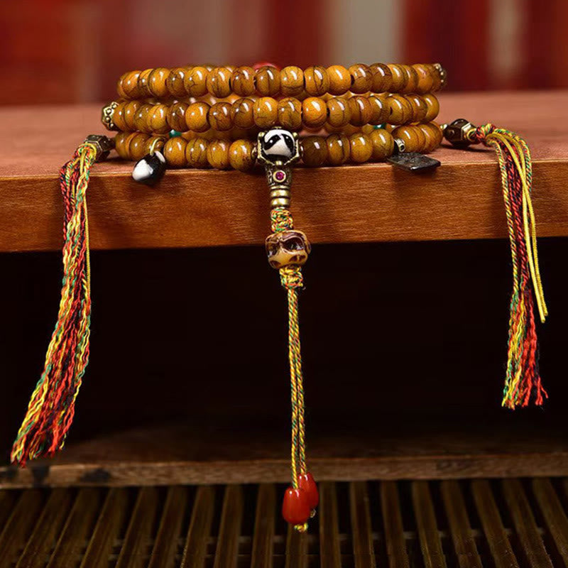 Buddha Stones Tibetan 108 Beads Bone Beads Dzi Bead Keep Away Evil Spirits Mala