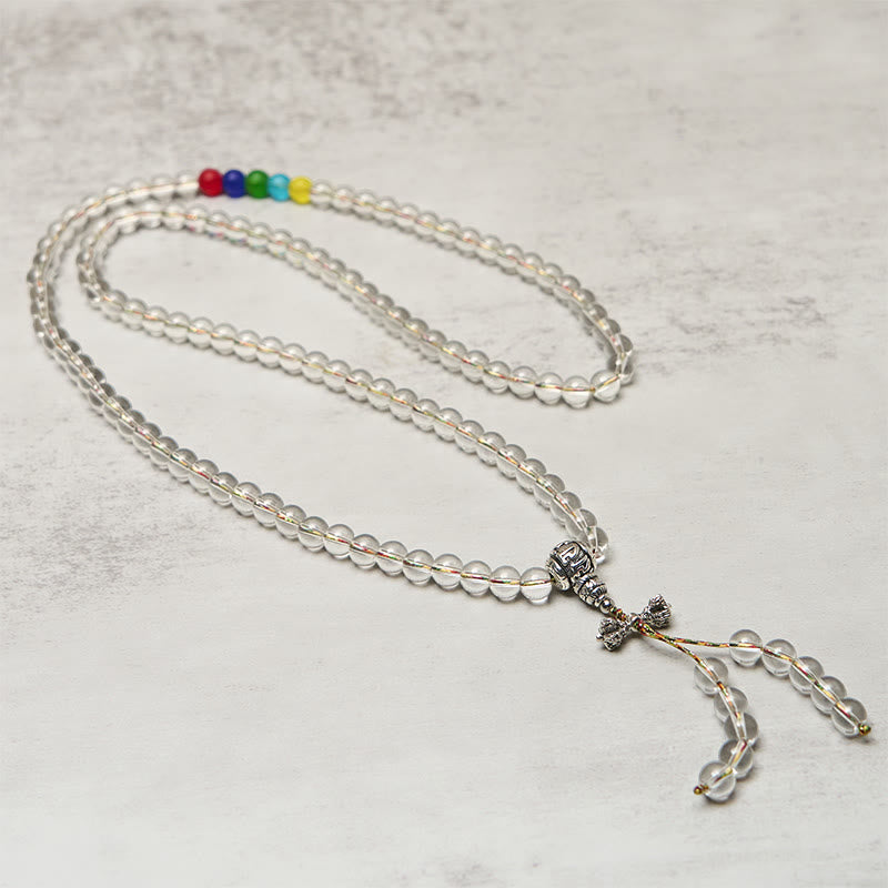 Buddha Stones Vajra Charm Liuli 108 Beads Spiritual Power Strength Mala