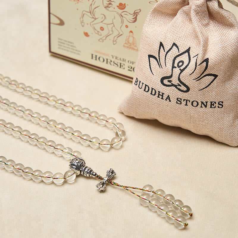 Buddha Stones Vajra Charm Liuli 108 Beads Spiritual Power Strength Mala