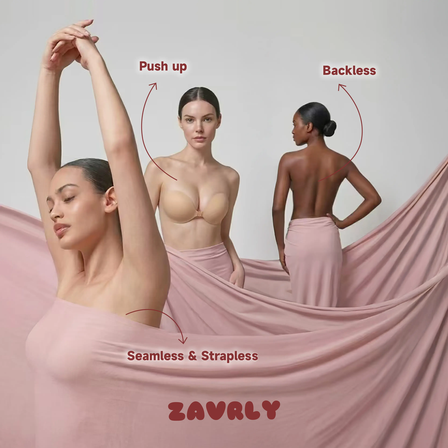 #1 Push-up Sticky Bra – Waterproof & Sweat-proof, With Storage Board & Replaceable Adhesive Pads