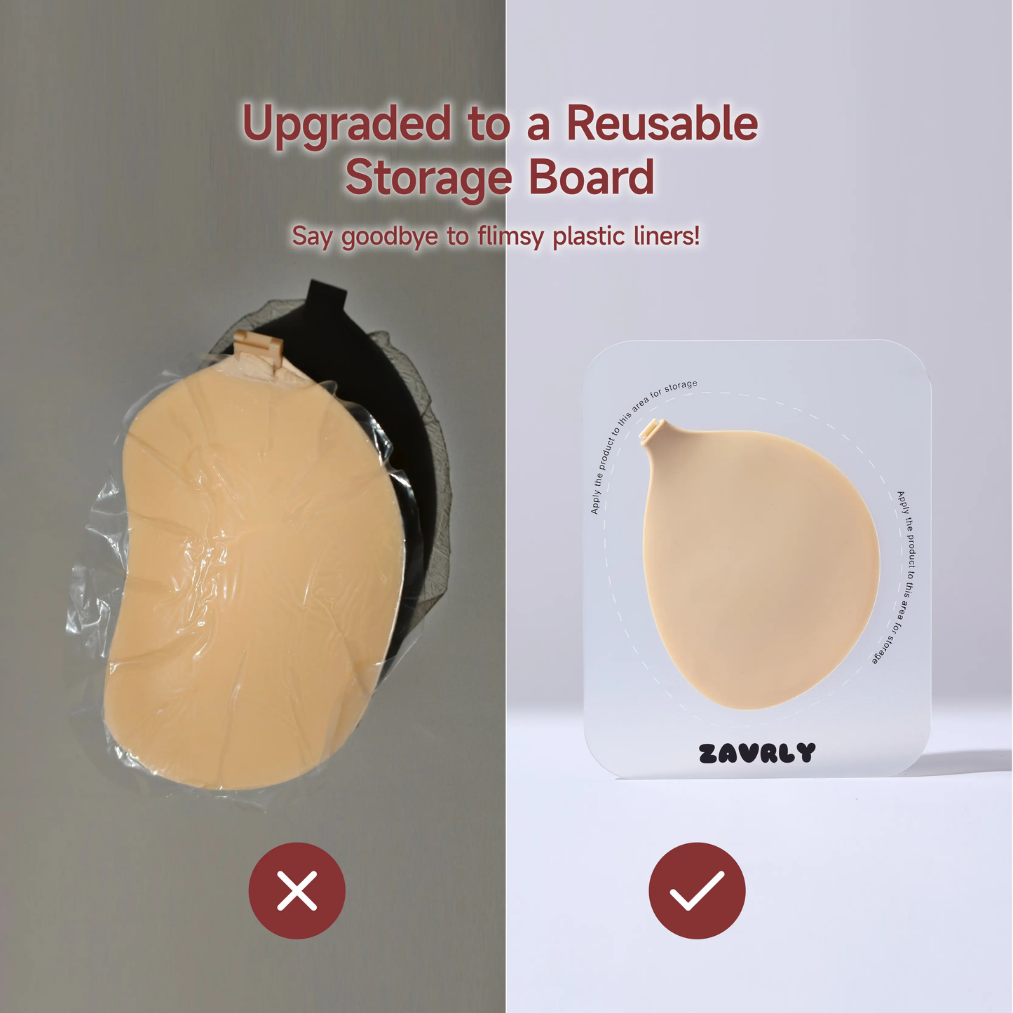 #1 Push-up Sticky Bra – Waterproof & Sweat-proof, With Storage Board & Replaceable Adhesive Pads