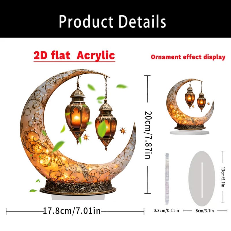 🕌2D-Moschee- und Mond-Ornament🌙Ramadan-Fest