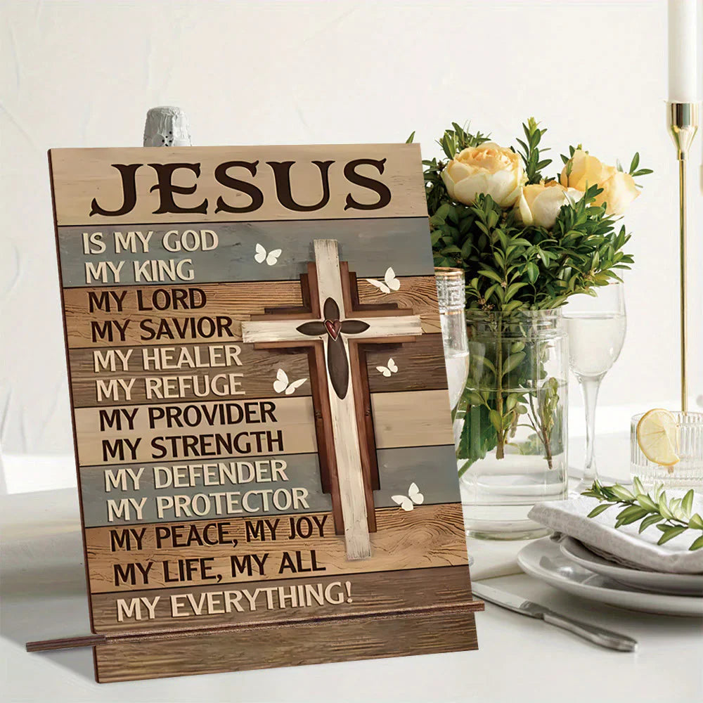 Jesus is my God, my King, my Lord, my Savior canvas mural