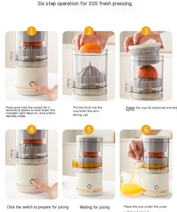 🔥2026 New Electric Lemon Juicer, Portable Rechargeable Juicer Machines with USB Cable