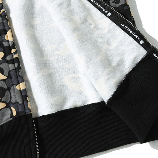BAPE Camo Shark Zipper Double Hoodies