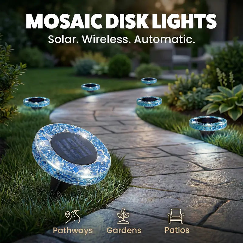 🏠✨Solar Outdoor Mosaic Disk Lights