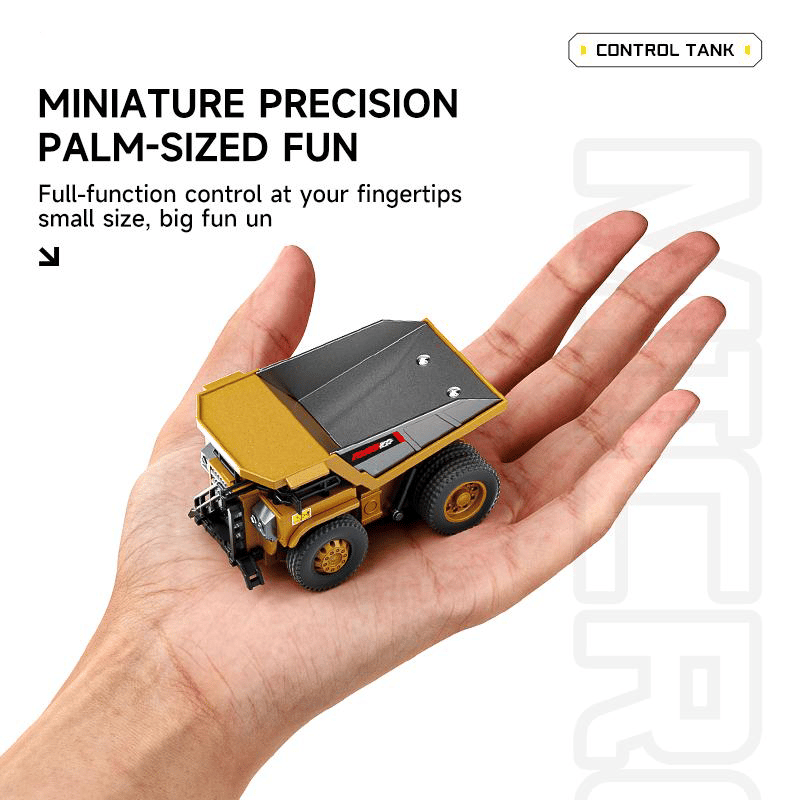 1:64 Premium Alloy Mini RC Construction Vehicle – Remote Control Dump Truck, Forklift or Excavator