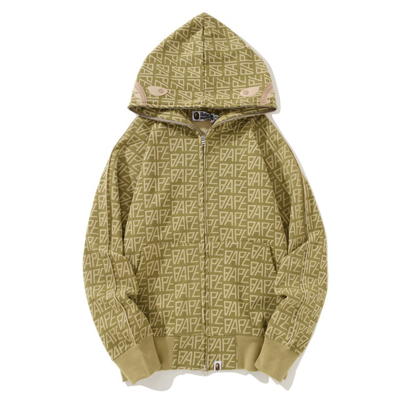 BAPE Logo Color Camo Shark Hoodies