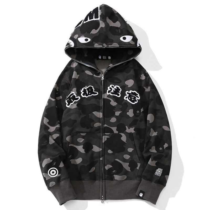 BEP x BAPE ColorCamo Shark Full Zip Hoodies
