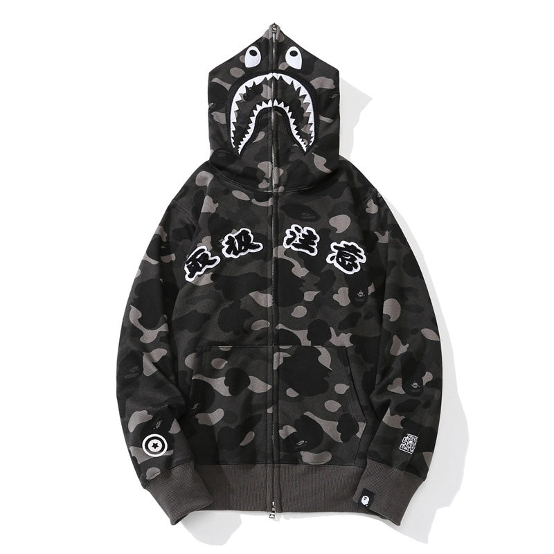 BEP x BAPE ColorCamo Shark Full Zip Hoodies