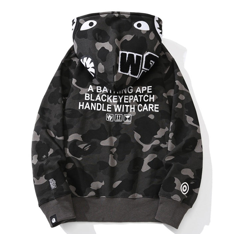 BEP x BAPE ColorCamo Shark Full Zip Hoodies