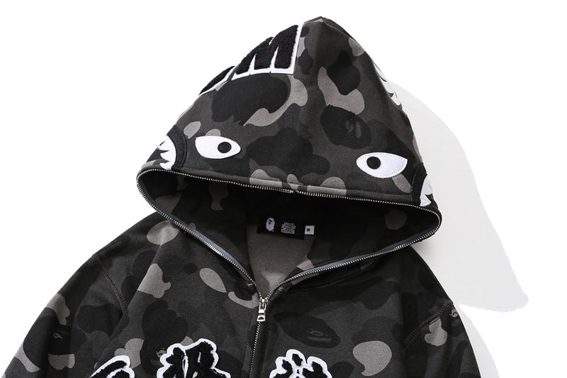 BEP x BAPE ColorCamo Shark Full Zip Hoodies