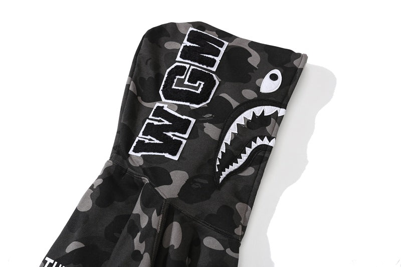 BEP x BAPE ColorCamo Shark Full Zip Hoodies