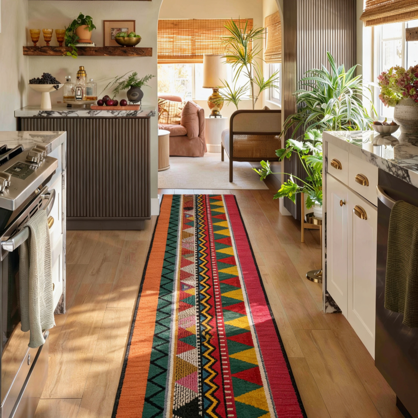 Washable Bohemian Runner Rug