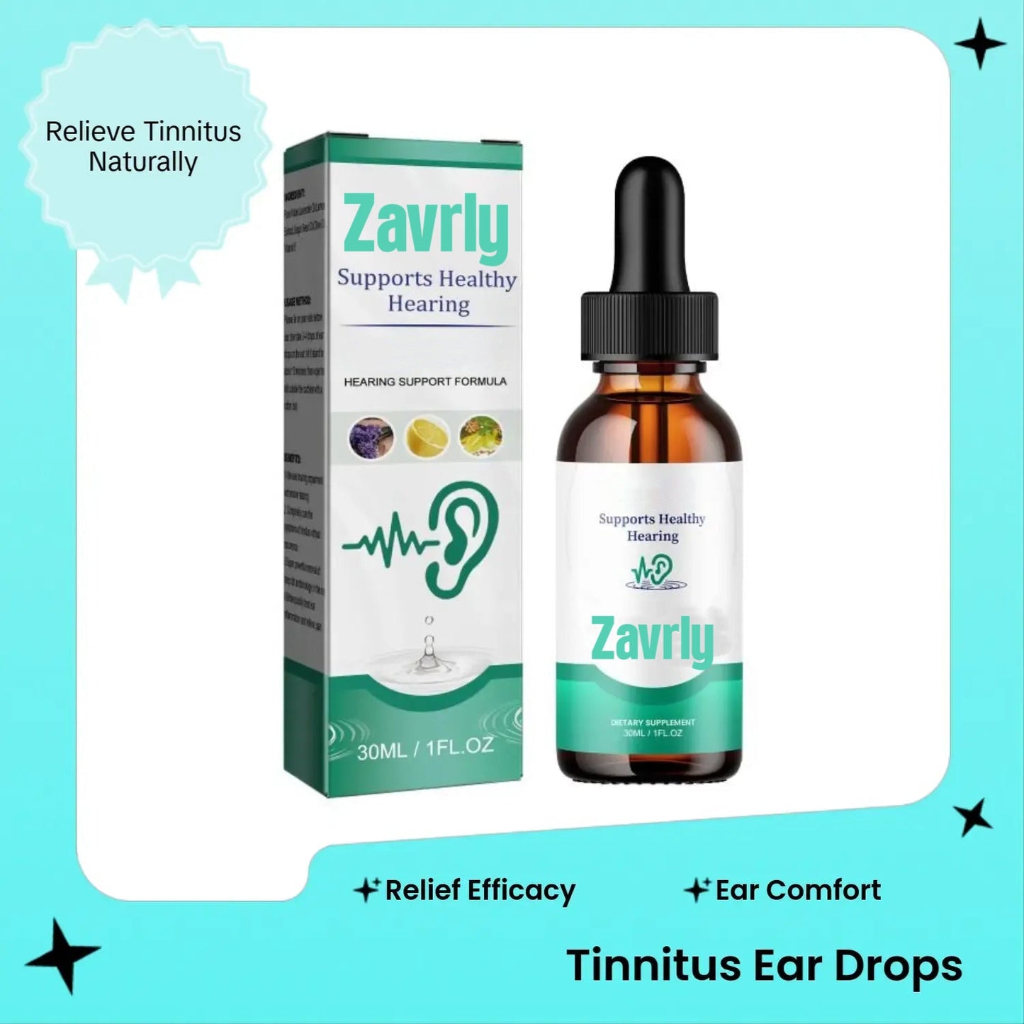 Zavrly Tinnitus Ear Drops for Clear Ears and Ultimate Comfort – Unlock Instant Relief from Tinnitus and Ear Discomfort🎶