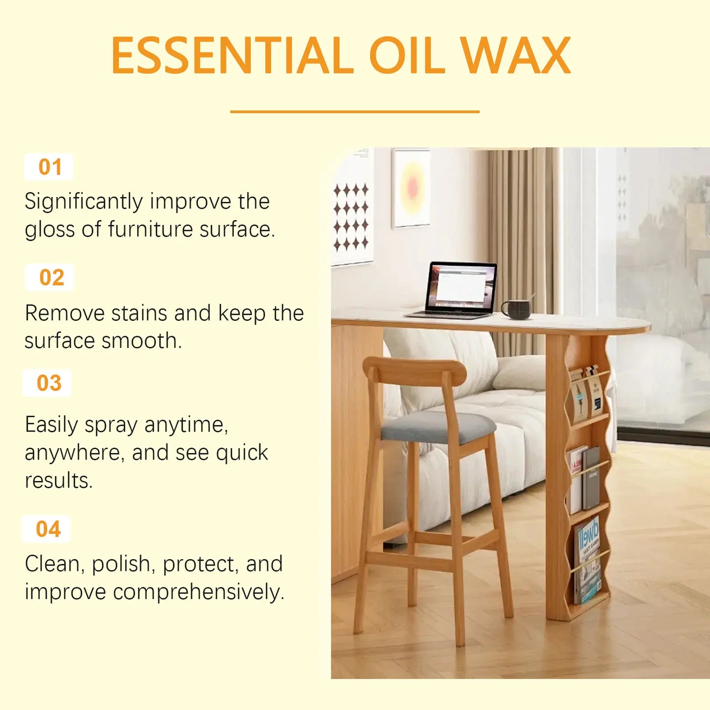 🐝 Natural Beeswax Wood Polish Spray 120ml