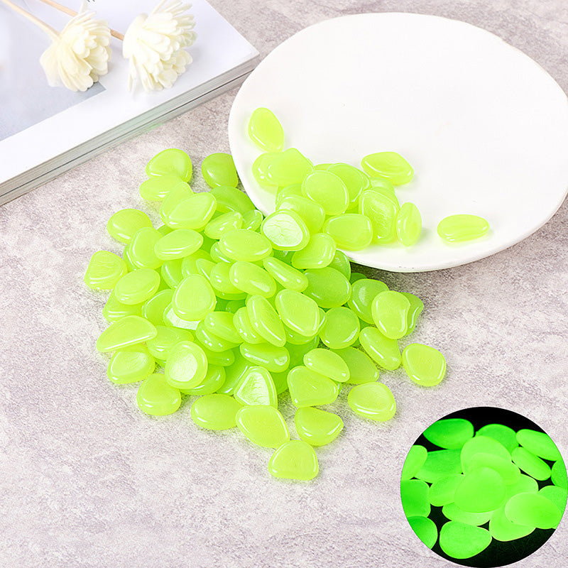 🌙✨Glow-in-the-Dark Small Pebbles（100pcs） – 8+ Hour Night Luminous Stones for Planters, Aquariums & Garden Decor