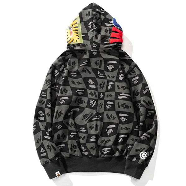 BAPE Gray Shark Zipper Hoodies