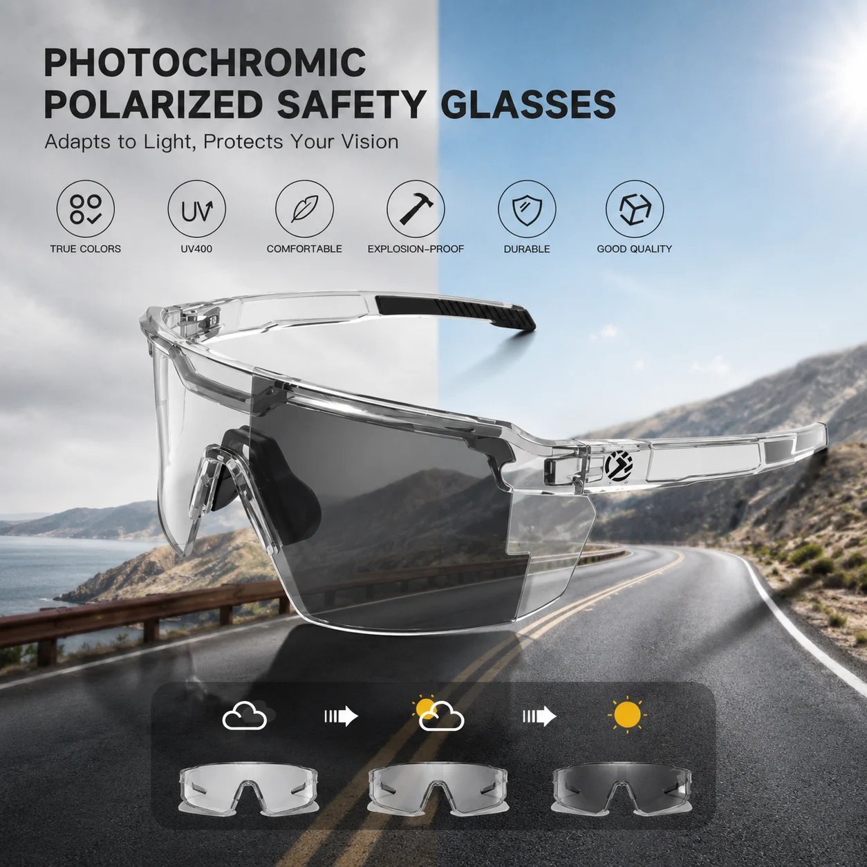 🔥49% OFF This Week Promotions🕶️UV400 Photochromic Polarized Safety Glasses – 🥇Impact Resistant Outdoor Sports & Work Eyewear✨
