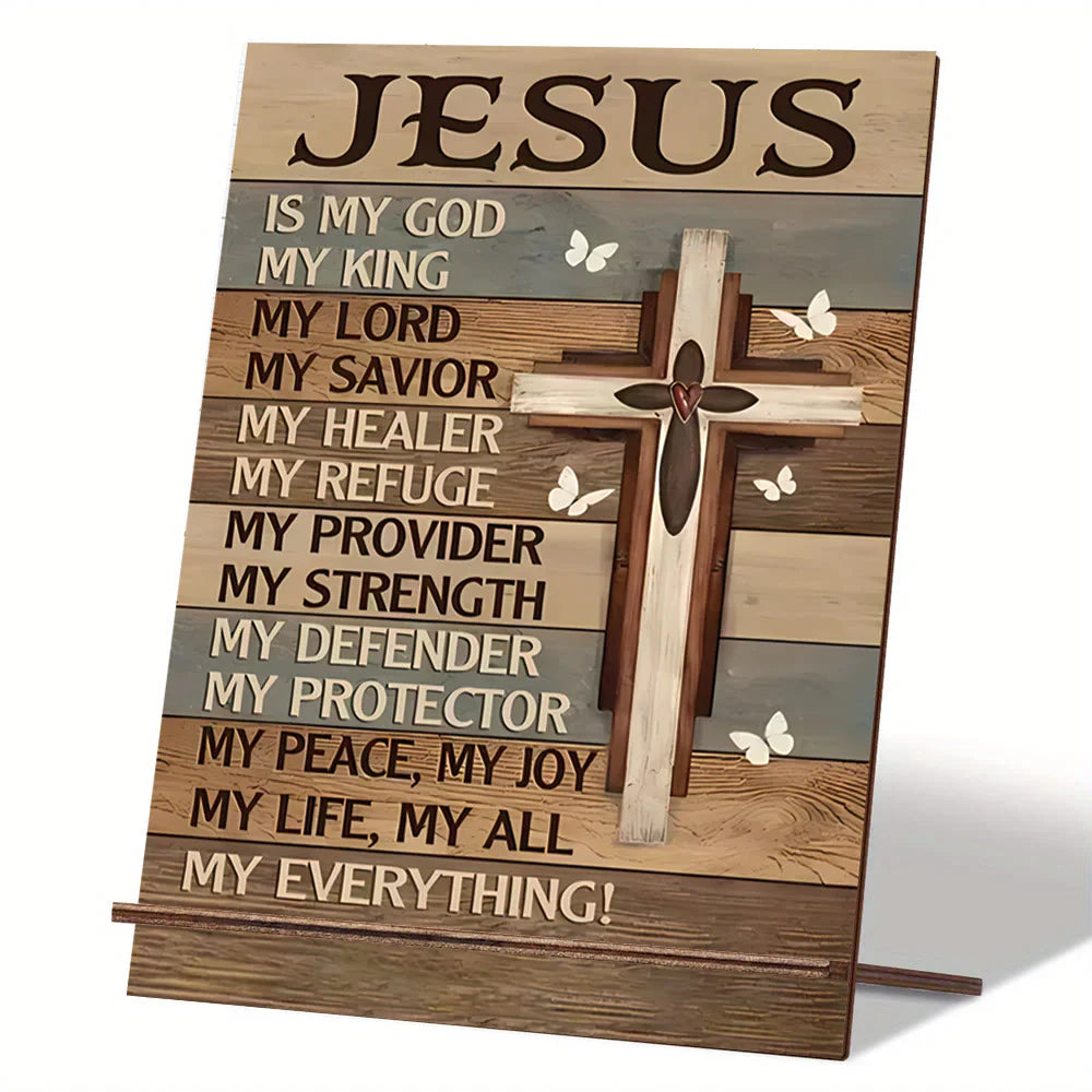 Jesus is my God, my King, my Lord, my Savior canvas mural