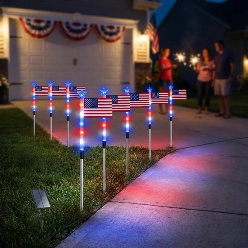 ✨Solar Flag Lights - 8 Modes Waterproof Outdoor Decorative Stake Lights