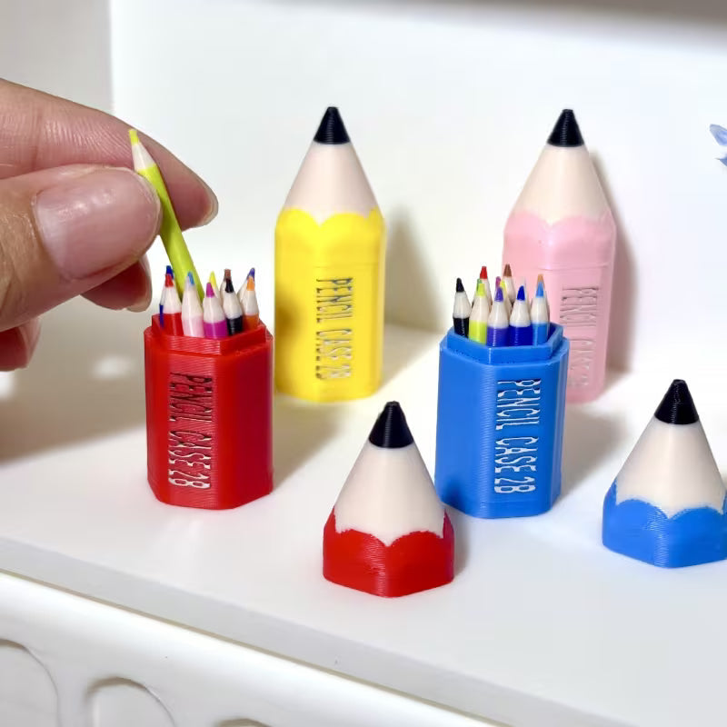 13-Piece Mini Colored Pencil Set for Dollhouses and DIY Miniature Scenes