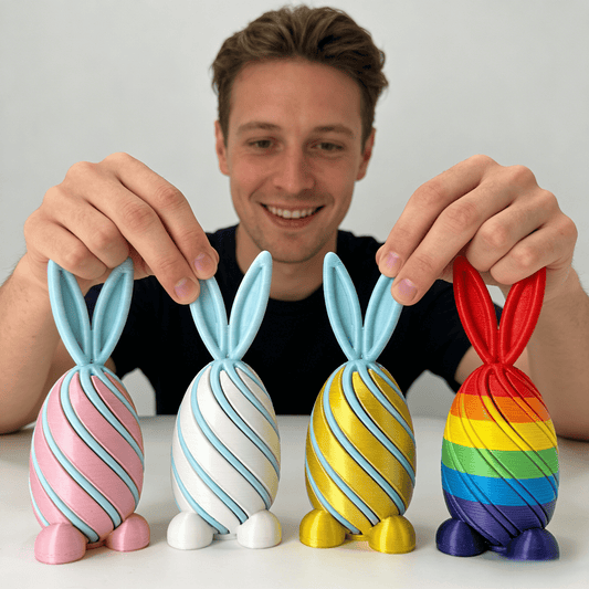 🎁🐰🎉 3D Printed Easter Bunny Egg Fun Rotating Toy